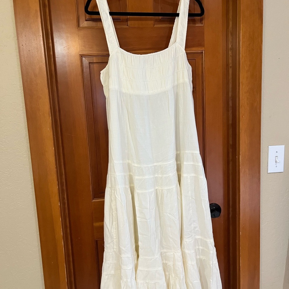 J. Crew Cream Tiered Maxi Sundress